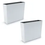 Set 2 jardiniere decorative, imitatie ratan, alb, 58x18x49.8 cm, Rato Case GartenVIP DiyLine