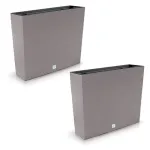 Set 2 jardiniere decorative, imitatie ratan, cafeniu, 58x18x49.8 cm, Rato Case GartenVIP DiyLine