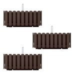 Set 3 jardiniere decorative cu suport metalic, sistem irigare,​​​​​​​ maro, 38x18x16.2 cm, Boardee Fencycase W GartenVIP DiyLine