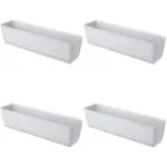 Set 4 jardiniere decorative, Prosperplast, imitatie ratan, alb, 59x15.4x14.2 cm GartenVIP DiyLine
