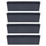 Set 4 jardiniere decorative, antracit, 68.5x17.3x15 cm, Ratolla Case P GartenVIP DiyLine