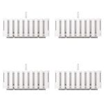 Set 4 jardiniere decorative cu suport metalic, sistem irigare,​​​​​​​ alb, 38x18x16.2 cm, Boardee Fencycase W GartenVIP DiyLine