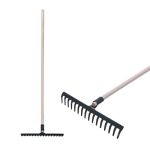 Grebla de gradina Strend Pro R105, 16 dinti, coada din lemn 1600 mm