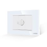 Comutator Pentru Ventilator 1M si 2 Taste False LUXION cu Rama din Sticla, Standard Italian, 3M SmartElectro IntelligentHouse