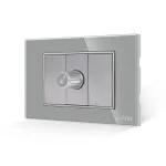 Comutator Pentru Ventilator 1M si 2 Taste False LUXION cu Rama din Sticla, Standard Italian, 3M SmartElectro IntelligentHouse
