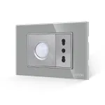 Senzor de Miscare 2M si Priza Ingusta LUXION cu Rama din Sticla, Standard Italian, 3M SmartElectro IntelligentHouse