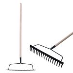 Grebla de grădină Strend Pro R101, 18 dinți, coadă din lemn 1600 mm