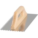 Gletieră zimțată Strend Pro Premium, inox 0,7 mm, mâner din lemn, 270x130 mm