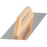 Gletieră zimțată Strend Pro Premium HardWood, inox, mâner din lemn lăcuit, 380x130 mm, 0,7 mm