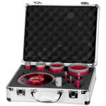 Set carote diamantate Strend Pro Premium, 6/8/10/20/35/50/68 mm, M14, cu adaptor, freză lărgire găuri Ø20 mm și disc diamantat Ø125 mm