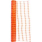 Plasă de semnalizare Strend Pro, plastic (HDPE), portocalie, 1 m x 50 m, pentru delimitare șantier și teren