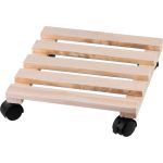 Suport ghiveci cu roți Strend Pro, lemn, 30x30x7 cm, max. 50 kg