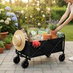 Carucior pliabil pentru gradina 50 kg – structura din otel, husa detasabila, 72x50x91 cm MultiMark GlobalProd