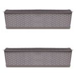 Jardiniera decorativa, Ratolla Case P, cafeniu, set 2 buc, 68.5x17.3x15 cm GartenVIP DiyLine