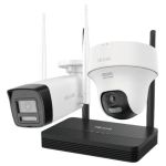 Sistem supraveghere IP Wireless Hikvision HiLook IKS-2042BTH-PH/W, 2 camere 2MP, NVS, IR 30m, audio bidirectional, slot microSD SafetyGuard Surveillance