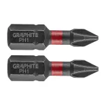 Set biti de impact PH1X25mm 1/4" 2buc. GRAPHITE 56H500 HardWork ToolsRange
