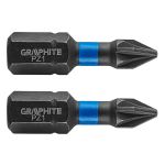 Set biti de impact PZ1X25mm 1/4" 2buc. GRAPHITE 56H503 HardWork ToolsRange