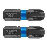 Set biti de impact PZ4X25mm 1/4" 2buc. GRAPHITE 56H506 HardWork ToolsRange