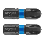 Set biti de impact PZ4X25mm 1/4" 2buc. GRAPHITE 56H506 HardWork ToolsRange