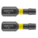 Set biti de impact TX25X25mm 1/4" 2buc. GRAPHITE 56H514 HardWork ToolsRange