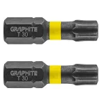 Set biti de impact TX30X25mm 1/4" 2buc. GRAPHITE 56H516 HardWork ToolsRange
