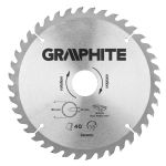 Disc circular 185 x 30 mm, 40 dinti GRAPHITE 55H600 HardWork ToolsRange