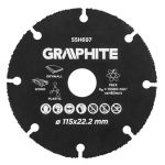 Disc de taiere din carbura de tungsten pentru lemn si plastic 115 x 22,2 mm GRAPHITE 55H697 HardWork ToolsRange