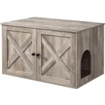 FEANDREA Cusca pentru pisici tip comoda, cu usi si perete despartitor, 80x53x50cm, gri Household NewTrend