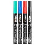 Marker de constructie, 4 culori, permanent, rezistent la apa, lac, aluminiu, 4 buc. NEO TOOLS 13-853 HardWork ToolsRange