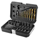 Set pentru suruburi sparte (cu burghie si extractor de suruburi), 40 buc NEO TOOLS 11-923 HardWork ToolsRange