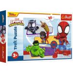 PUZZLE TREFL 30 MARVEL SPIDEY SI PRIETENII SAI UIMITORI CURAJOSUL SPIDER MAN SuperHeroes ToysZone