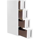 SONGMICS Dulap de depozitare pe roti, pentru bucatarie sau baie, din plastic, cu 4 nivele, 45x17x84cm, alb Household NewTrend