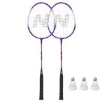 Set badminton Nils NRZ2053 2 rachete, 3 fluturasi, 1 husa de protective FitLine Training