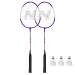 Set badminton Nils NRZ2053 2 rachete, 3 fluturasi, 1 husa de protective FitLine Training