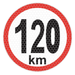 Autocolant reflectorizant limita viteza 120km, diametru 150mm AutoDrive ProParts