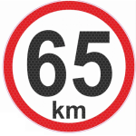 Autocolant reflectorizant limita viteza 65 km, diametru 150mm AutoDrive ProParts