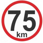 Autocolant reflectorizant limita viteza 75 km, diametru 150mm AutoDrive ProParts