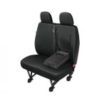 Husa bancheta cu doua locuri Practical DV2 L Table imitatie piele neagra, pentru bancheta cu tavita compatibila cu Jumper, Ducato, Transit, Daily, Sprinter, Boxer, Crafter AutoDrive ProParts