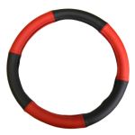 Husa volan piele naturala neagra si piele rosie 39-41cm AutoDrive ProParts