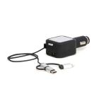 Incarcator auto telefon 3in1 12V-24V, 2xUSB, 5V 4.8A, cu adaptor TypeC, MicroUSB, Lighting, cablu retractabil, Streetwize AutoDrive ProParts