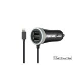 Incarcator auto AMIO 12/24V , cu cablu incarcare conector IOS Lightning + 2x iesiri USB 2.4A AutoDrive ProParts