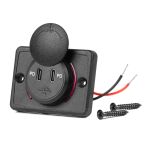 Priza cu 2 USB, 12-24V, USB-C 12V 24V, suport patrat, rezistent la apa AutoDrive ProParts