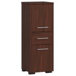 Dulap de baie tip baza, cu 2 usi si sertar, PAL 16 mm, 30x30x85 cm, maro wenge Household NewTrend