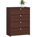 Dulap pantofi RUBIN 4 niveluri, cu usi rabatabile, PAL laminat 16 mm, 66x36x85 cm, maro wenge Household NewTrend