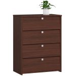 Dulap pantofi cu 4 usi rabatabile, PAL laminat, 60x33x80 cm, maro wenge Household NewTrend