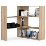 Etajera de colt pentru carti si decoratiuni, cu 3 rafturi, PAL laminat 16 mm, 174x30x109 cm, stejar sonoma Household NewTrend