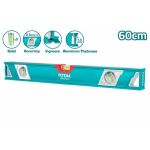Nivela cu bula TOTAL Industrial 60 cm, precizie 0.5 mm/m, 3 fiole, canal V