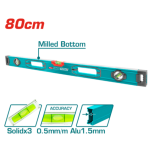 Nivela cu bula TOTAL 80 cm industriala – precizie 0,5 mm/m, profil V, talpa frezata