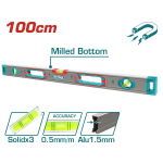 Nivela magnetica cu bula TOTAL Industrial 100 cm, 4 magneti, aluminiu 1,5 mm