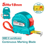 Ruleta profesionala TOTAL 5 m x 19 mm, 2 functii